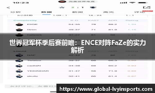 世界冠军杯季后赛前瞻：ENCE对阵FaZe的实力解析